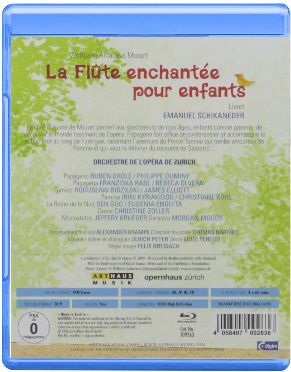 Blu-ray enchantée enfants Flûte pour La