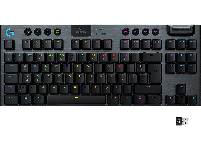 LOGITECH G G915 TKL LIGHTSPEED RGB İngilizce Q Kablosuz Mekanik Oyuncu Klavyesi - Siyah