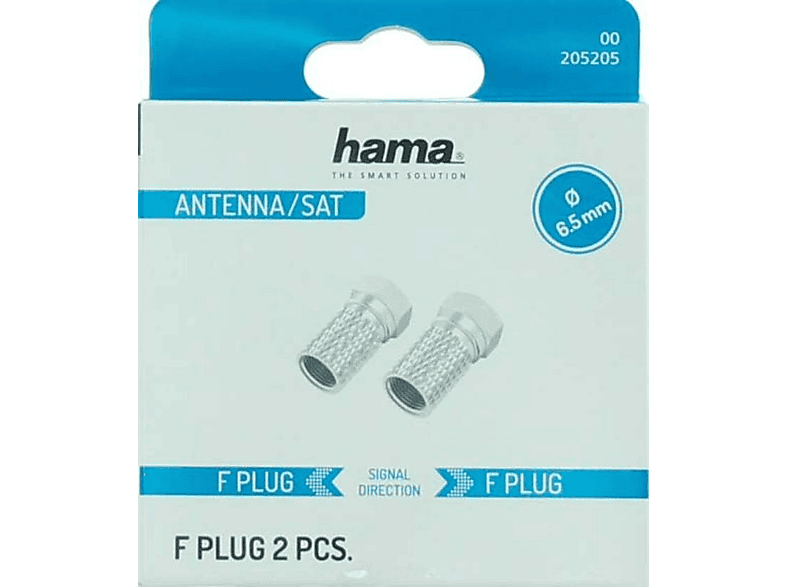 HAMA HM.205205 F Fiş 6.5mm Vidalı 2 Parça Uydu Kablosu Ucu Beyaz_1