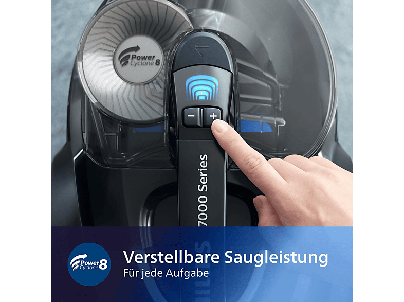 PHILIPS FC9741/09 PowerPro Expert Serie 7000 beutellos, Staubsauger, maximale Leistung: 900 Watt