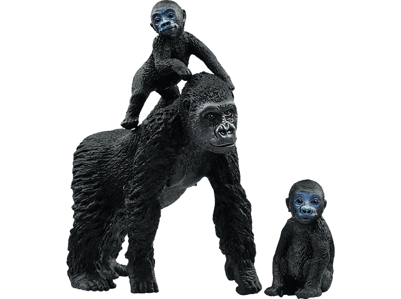 SCHLEICH Wild Life 42601 Flachland Gorilla Familie Spielfigur Schwarz