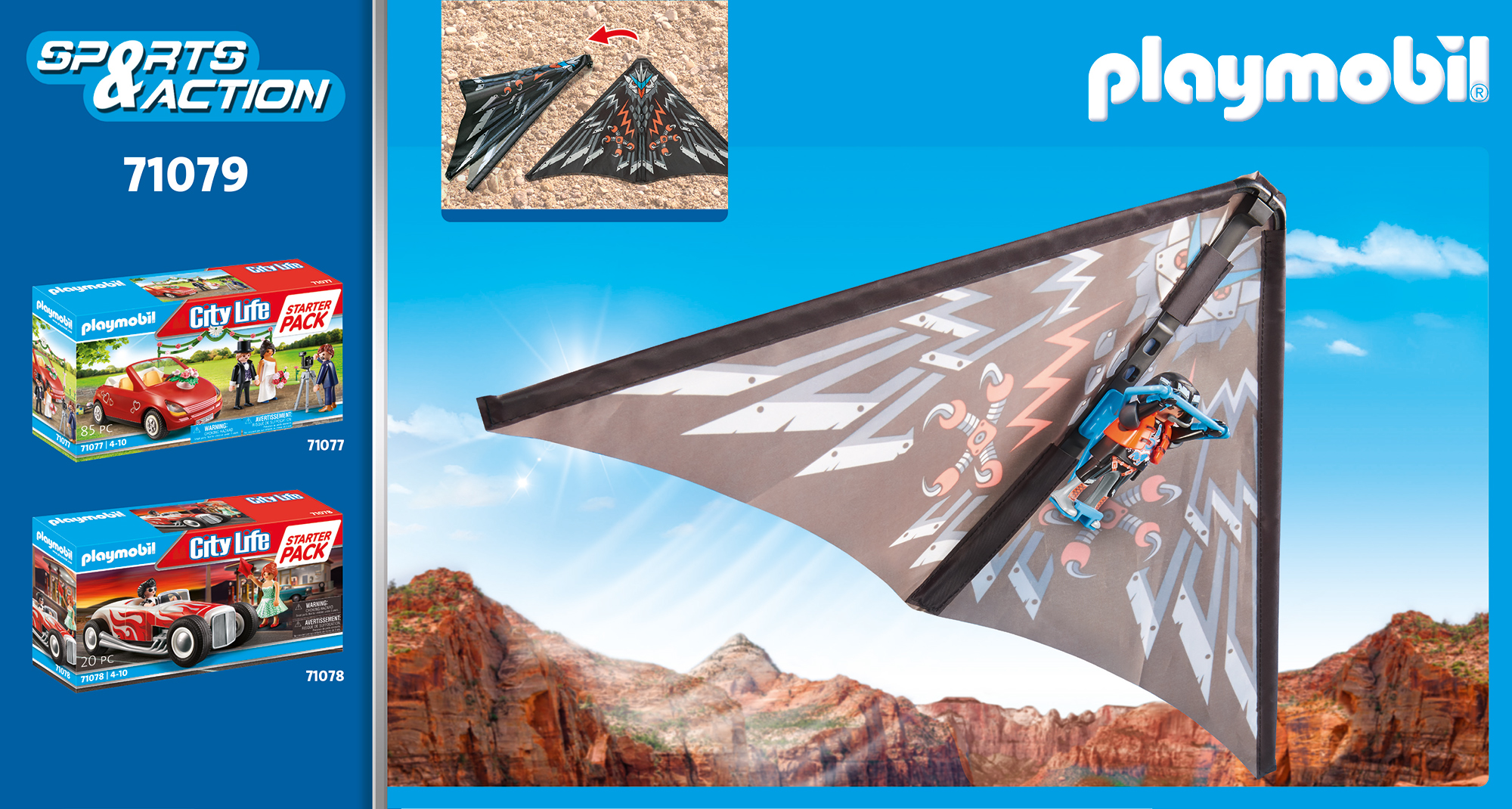 Playmobil-Set für Sport & Action. Drachen- und Auto-Spielzeug-Set.