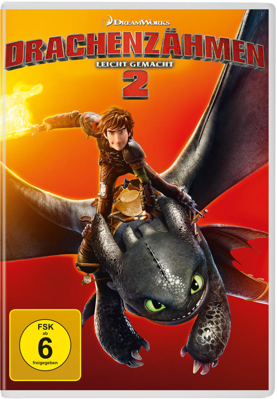 DVD-Cover eines Films mit einem Jungen auf einem Drachen.