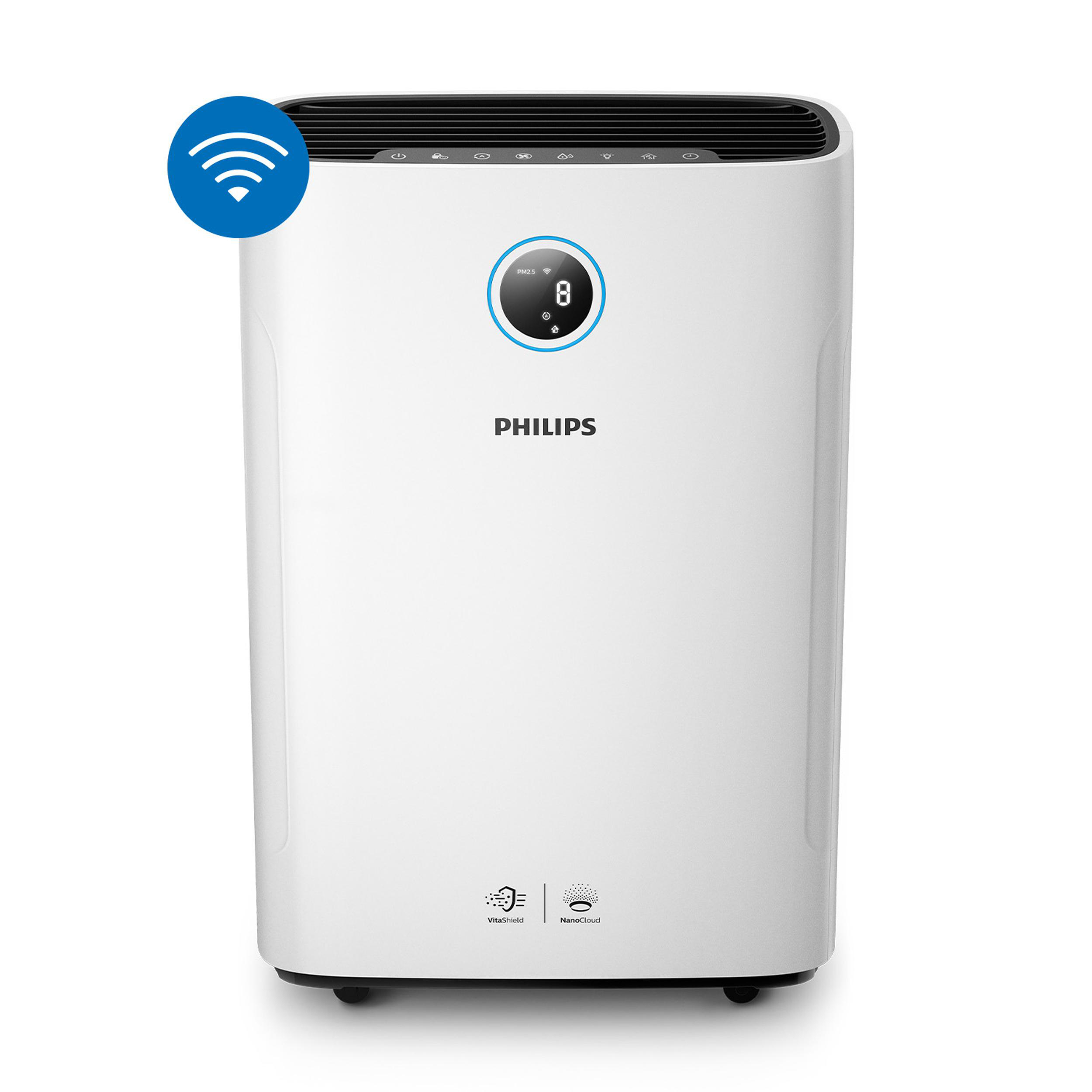 PHILIPS AC2729/10 Serie 2000, CADR 330 m³/h, sanfter Schlafmodus Luftreiniger und Luftbefeuchter Weiß (35 Watt, Raumgröße: 60 m², HEPA- und Aktivkohlefilter, Vorfilter)