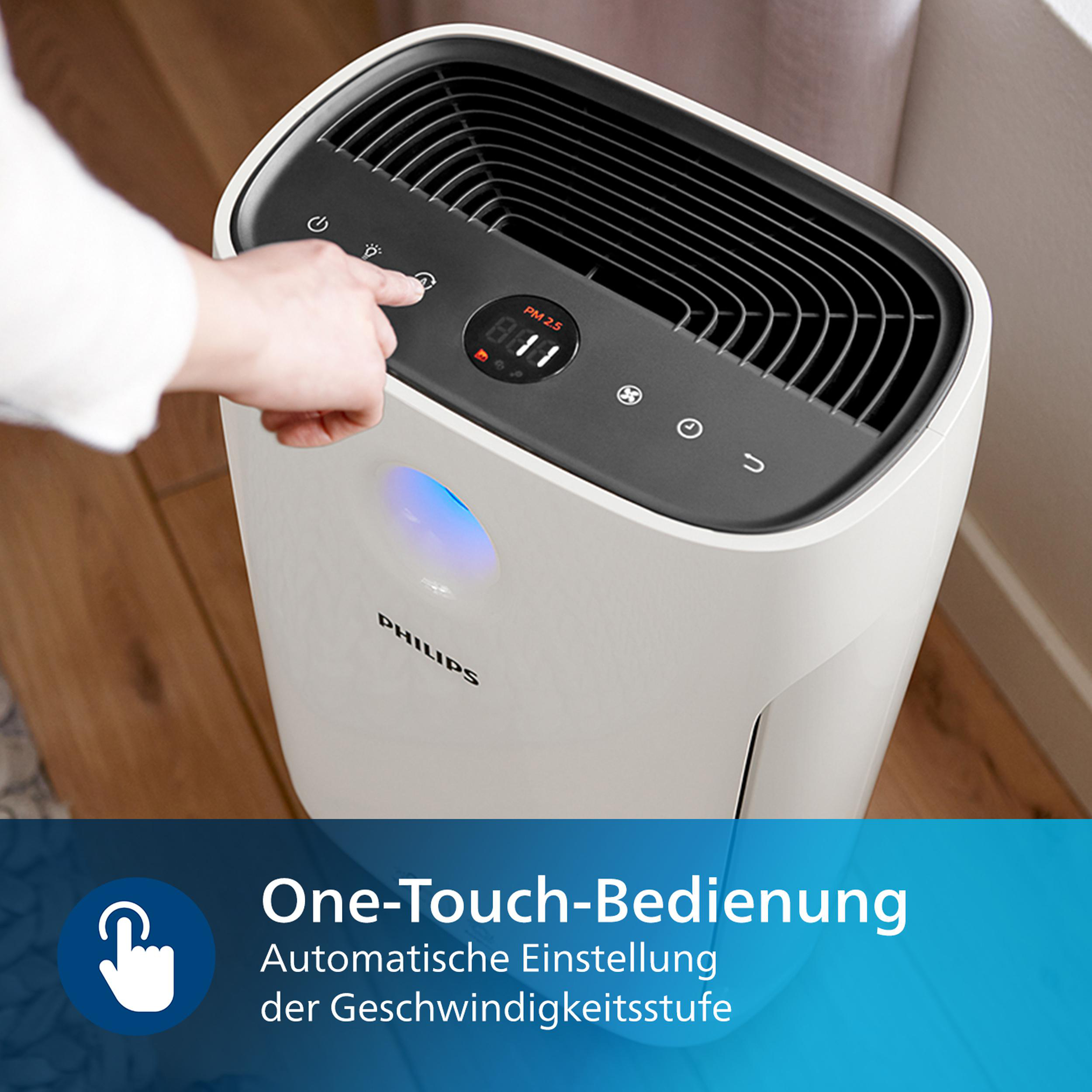 PHILIPS AC2889/10 Serie 2000i, CADR 333 m³/h, sanfter Schlafmodus Luftreiniger Weiß/Schwarz (56 Watt, Raumgröße: 79 m², HEPA- und Aktivkohlefilter, Vorfilter)