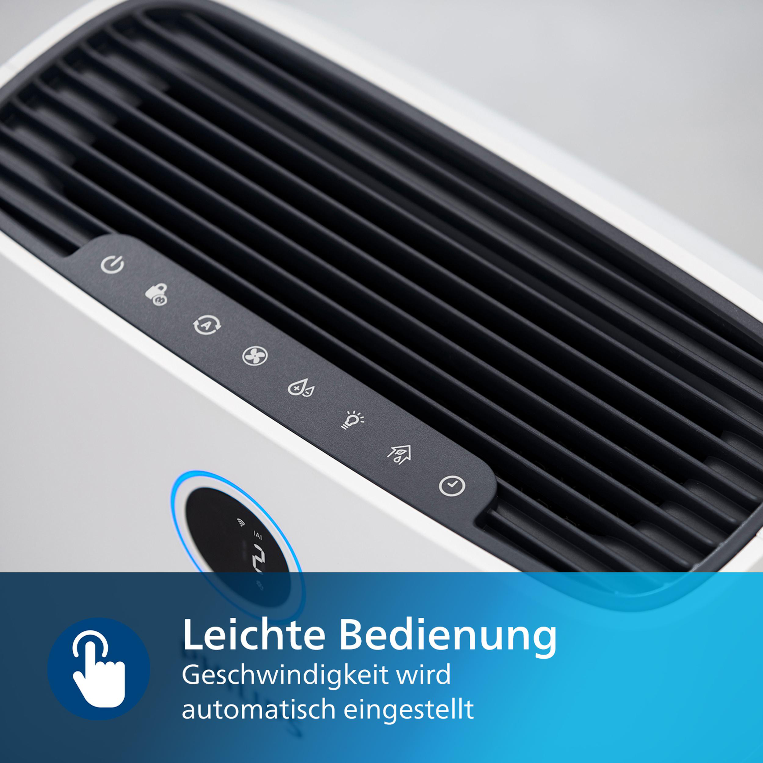 PHILIPS AC2729/10 Serie 2000, CADR 330 m³/h, sanfter Schlafmodus Luftreiniger und Luftbefeuchter Weiß (35 Watt, Raumgröße: 60 m², HEPA- und Aktivkohlefilter, Vorfilter)