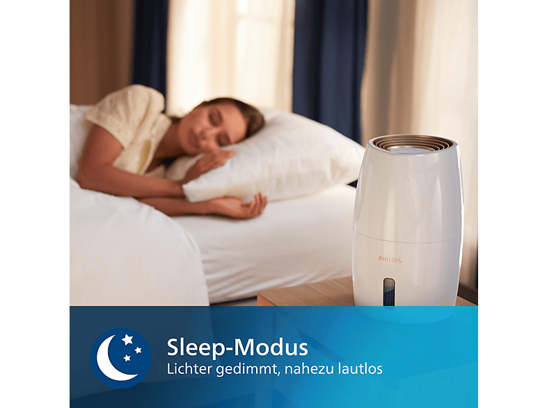 PHILIPS HU2716/10 Series 2000, 2L, sanfter Schlafmodus, Luftbefeuchter Weiß/Roségold (17 Watt, Raumgröße: 32 m²)