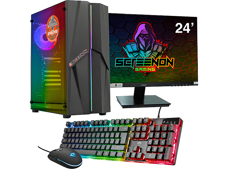 SCREENON Gamer Set Gaming Komplett PC F5104024, Gaming Komplett PC