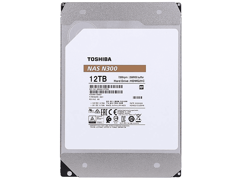 TOSHIBA N300, 12 TB, HDD, intern Zoll, 3,5