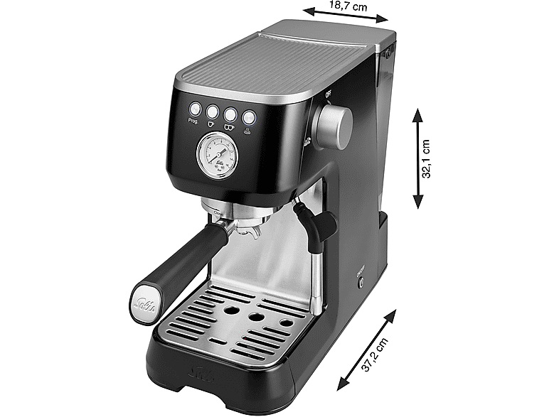 SOLIS Barista Perfetta Plus, Typ 1170, Espressomaschine mit Milchaufschäumer Siebträgermaschine Black