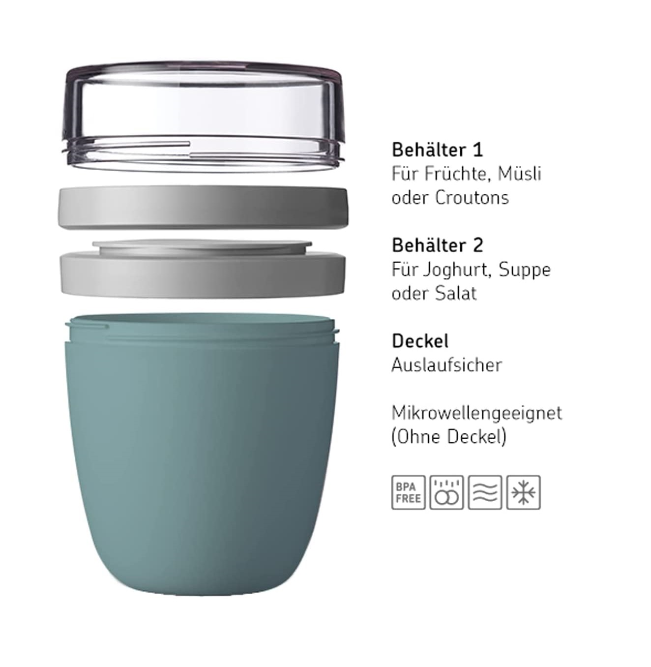 Blue Blue Ellipse Nordic MEPAL Nordic Lunchpot Duo Reisebecher, Pack