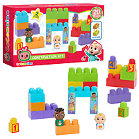 COCOMELON Construction I Set 20-teiliges Construction Spielset (18 Bauklötze + 2 Figuren) Spielbausteine