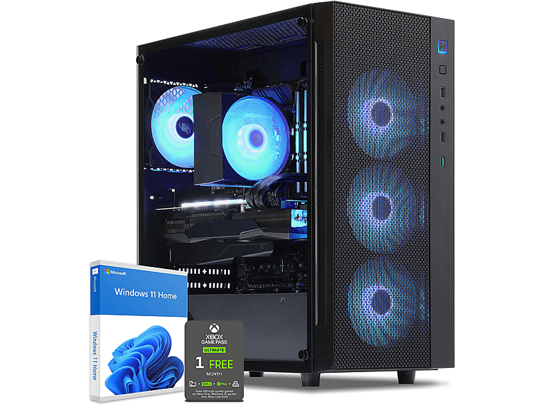 SEDATECH AMD Ryzen 7 5800X, Windows 11 Home mehrsprachig, Gaming PC mit AMD Ryzen™ 7 Prozessor, 32 GB RAM, 1000 GB SSD, 3000 GB HDD, AMD Radeon™ RX 6600, 8 GB