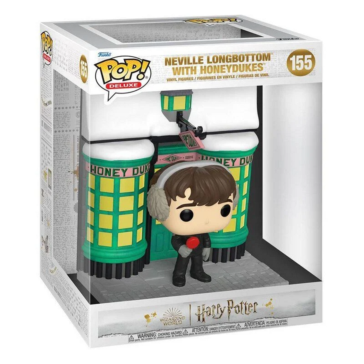 Neville Longbottom Funko Pop! figurine in a display case. Harry Potter themed.