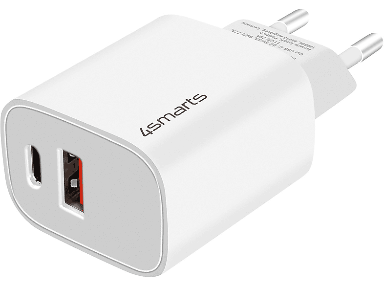 USB Weiß Universal, Wand-Ladegerät Netzteil, + USB-C 3A 4SMARTS Ladegerät