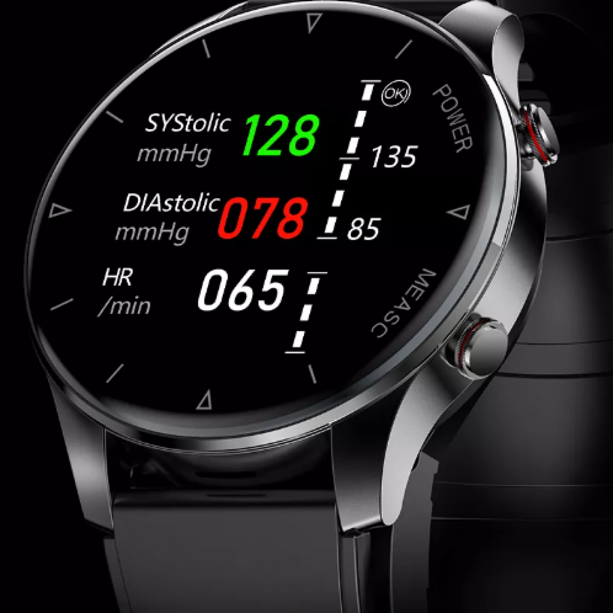 mit INF und Blutdruckmessung Smartwatch braun Leder, TPU Blutsauerstoff- + Smartwatch