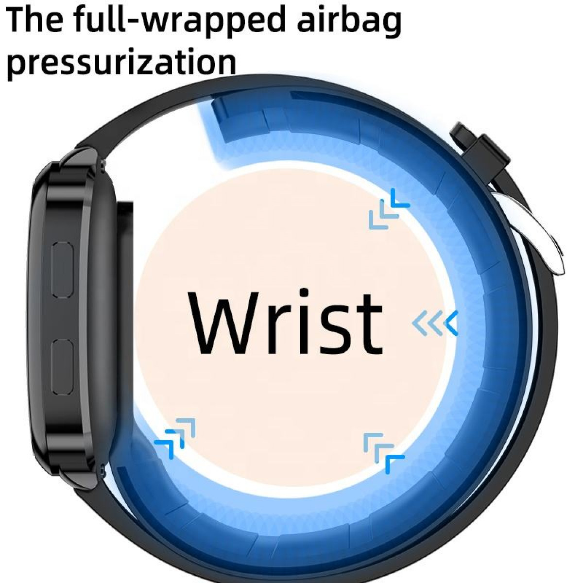 Schwarz INF + Blutdruckmessgerät Smartwatch Smartwatch Zinklegierung mit Vakuumbeschichtung,