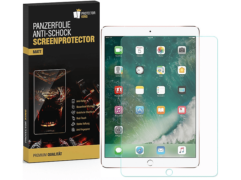 PROTECTORKING 1x 9H Hartglas Schutzglas HD KLAR Displayschutzfolie(für Apple iPad Pro 9.7)