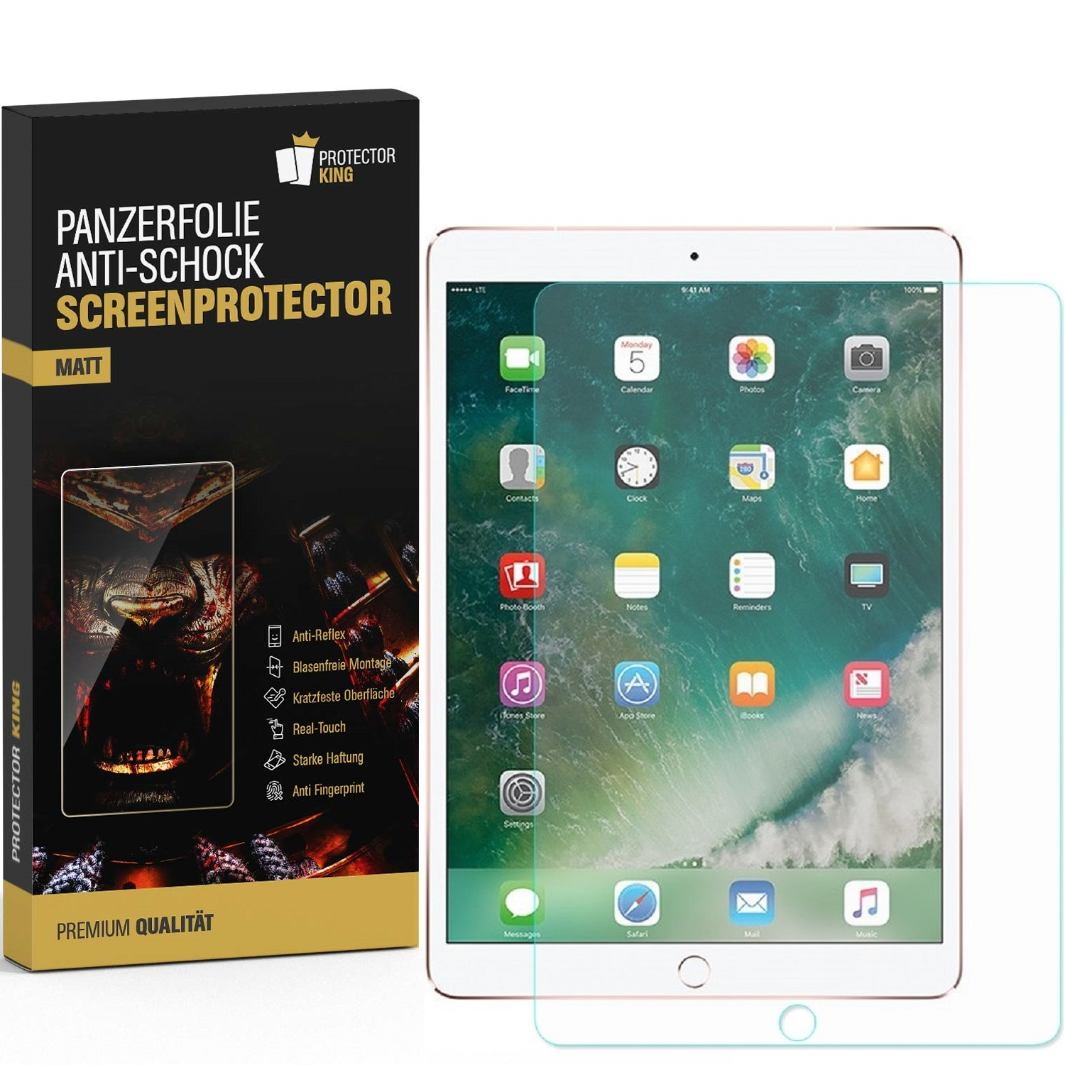 Schutzglas 9H 9.7) iPad Pro 2x KLAR Apple PROTECTORKING Hartglas HD Displayschutzfolie(für