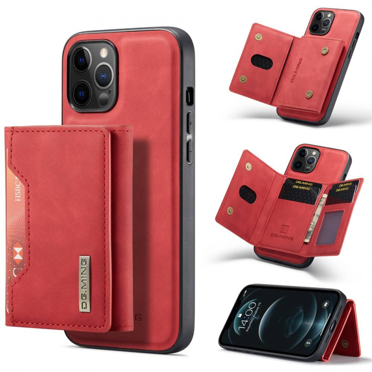 DG MING Backcover, iPhone 12 Rot Apple, 2in1, M2 Max, Pro