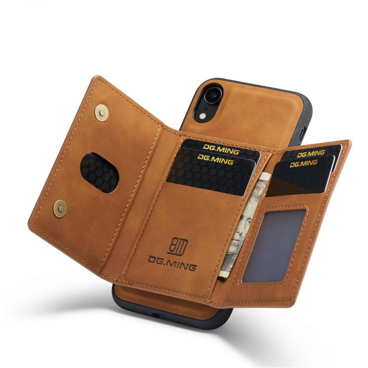 DG MING M2 2in1, Backcover, iPhone XR, Apple, Braun