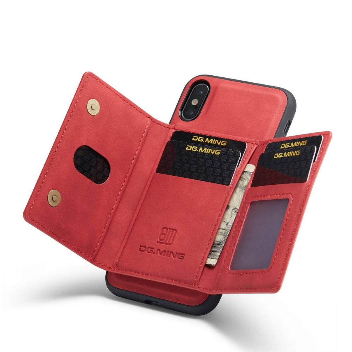 DG MING Apple, X, M2 iPhone 2in1, Rot Backcover