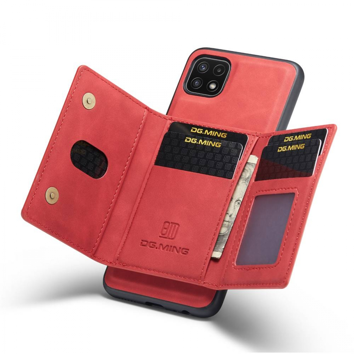 DG MING M2 A22 5G, Rot 2in1, Galaxy Backcover, Samsung