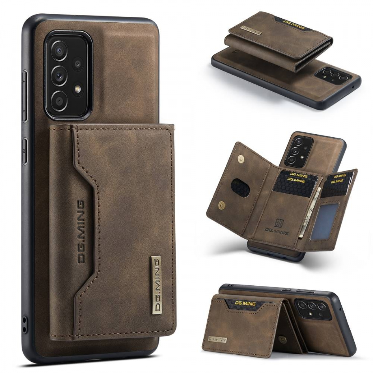DG MING M2 2in1, Backcover, A52 Galaxy 5G, Samsung, Coffee