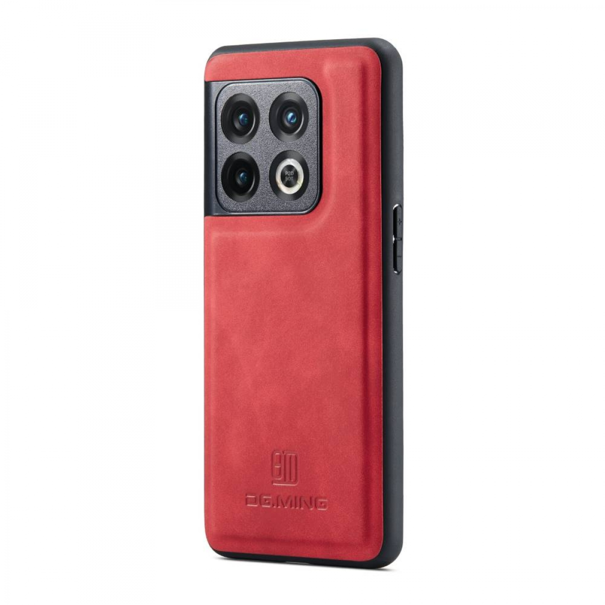 Rote Handyhülle mit Kamera. Telefon ist in der Hülle.