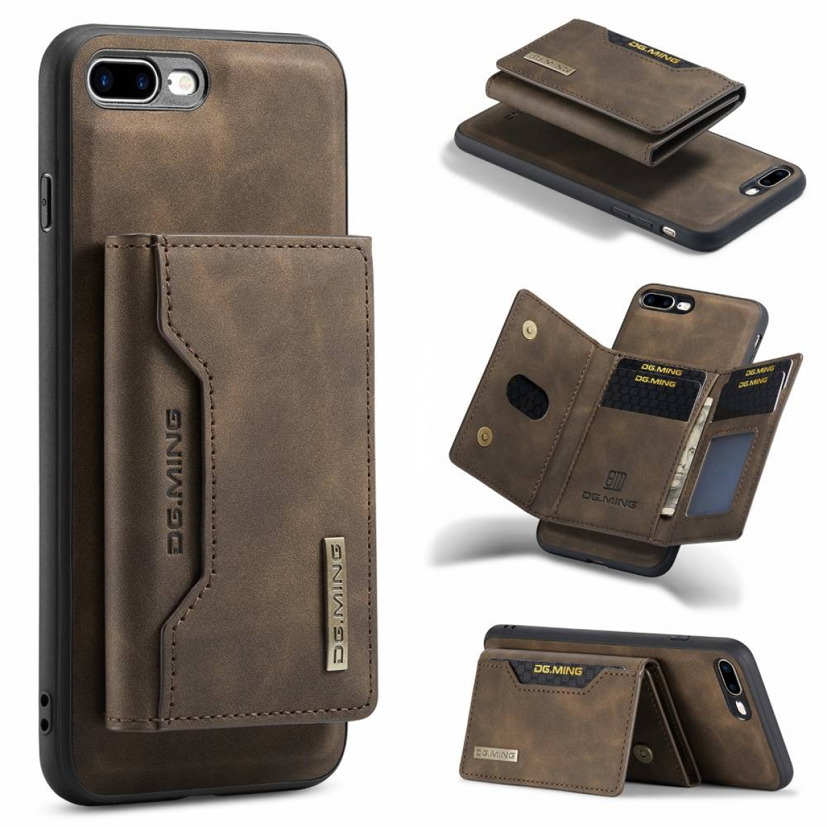 DG MING M2 2in1, Backcover, Coffee iPhone Plus, 7 Apple