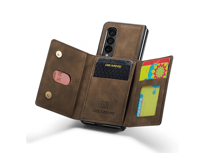 DG MING M2 2in1, Backcover, Samsung, Galaxy Z Fold 4, Coffee