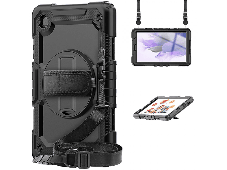 CASEONLINE Hybrid Full Schwarz Tablethülle Kunststoff, Cover Samsung für