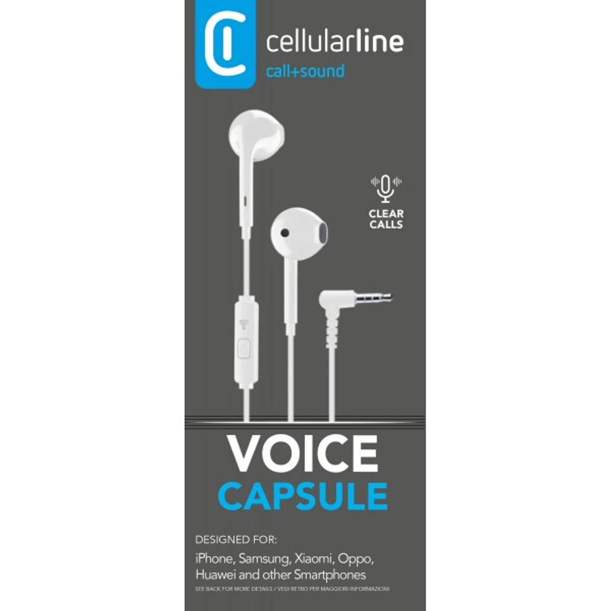 CELLULAR LINE AUCAPSULE2W, In-ear Kopfhörer Weiß