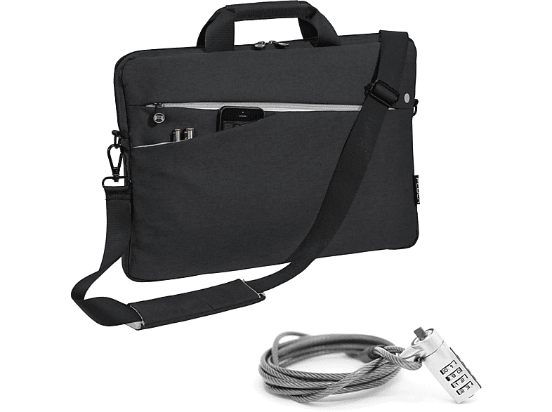 Polyester, Notebooktasche Schwarz Zoll Universal cm) 15,6 Umhängetasche (39,6 PEDEA \