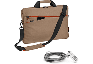 PEDEA "Fashion" 17,3 Zoll (43,9 cm) mit Notebookschloss Notebooktasche Umhängetasche für Universal Polyester, Beige
