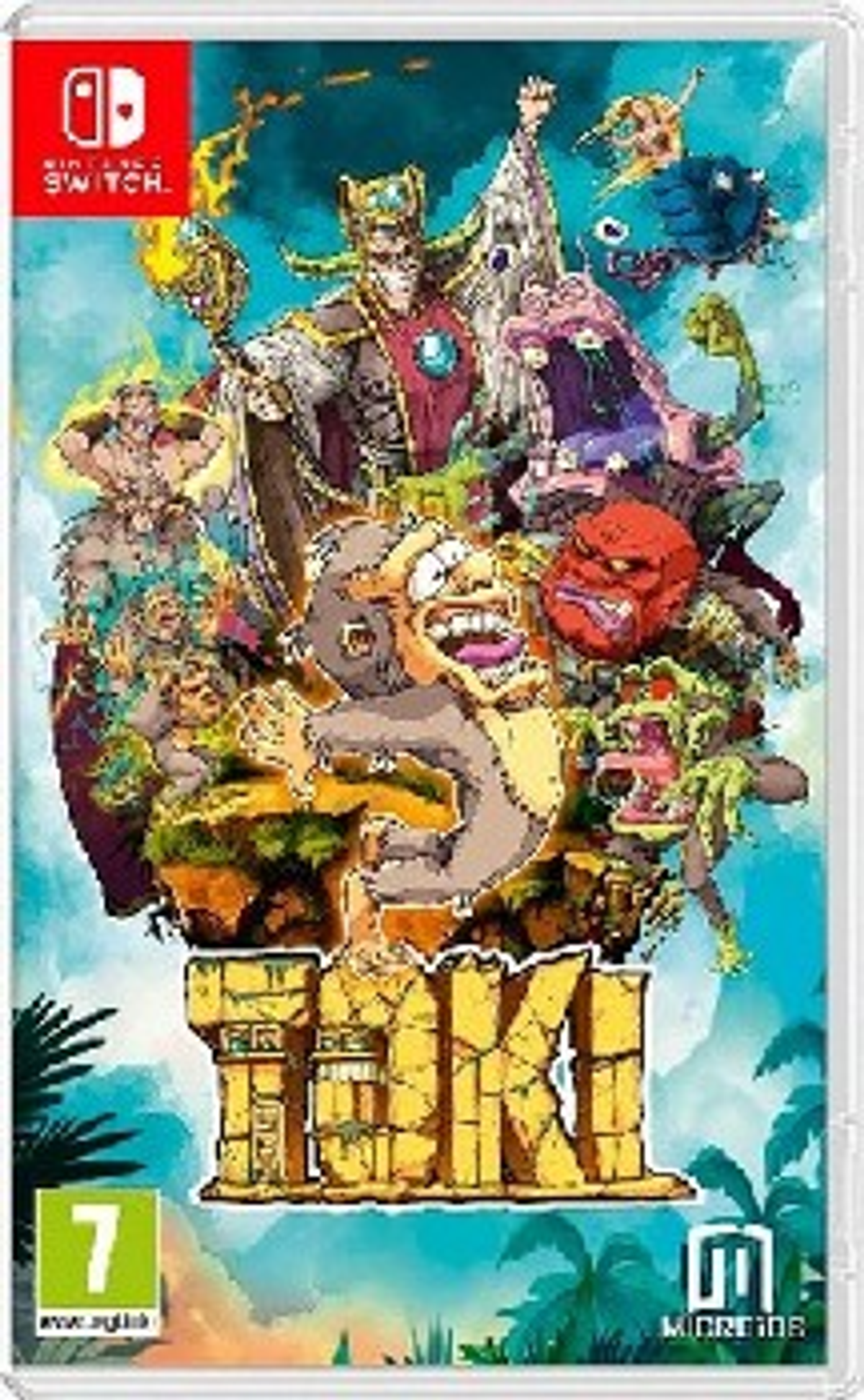 Copertina del gioco con vari personaggi e il titolo 'Iki' su una custodia Nintendo Switch.