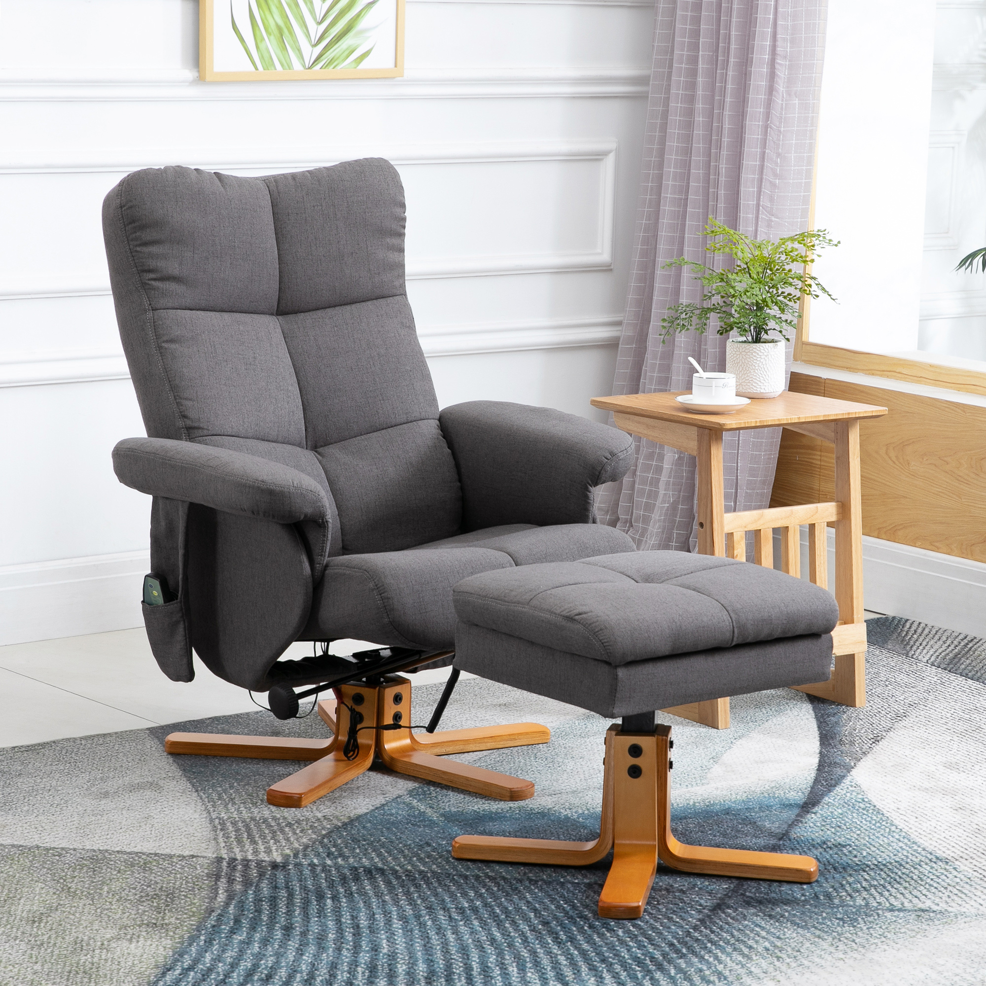 Sillón de masaje - HOMCOM 700-111V03CG, Gris Oscuro
