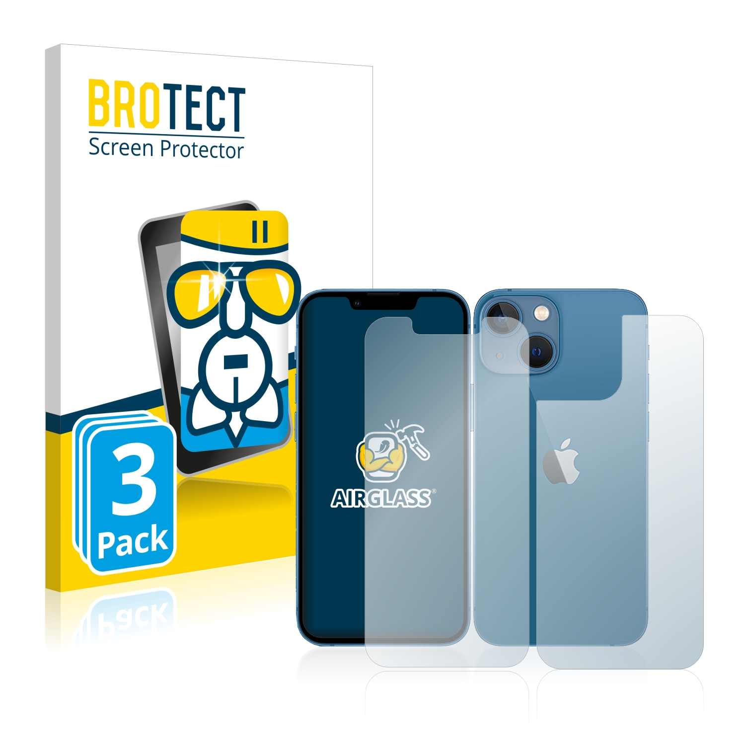 Airglass Schutzfolie(für BROTECT 13 mini) klare 3x iPhone Apple