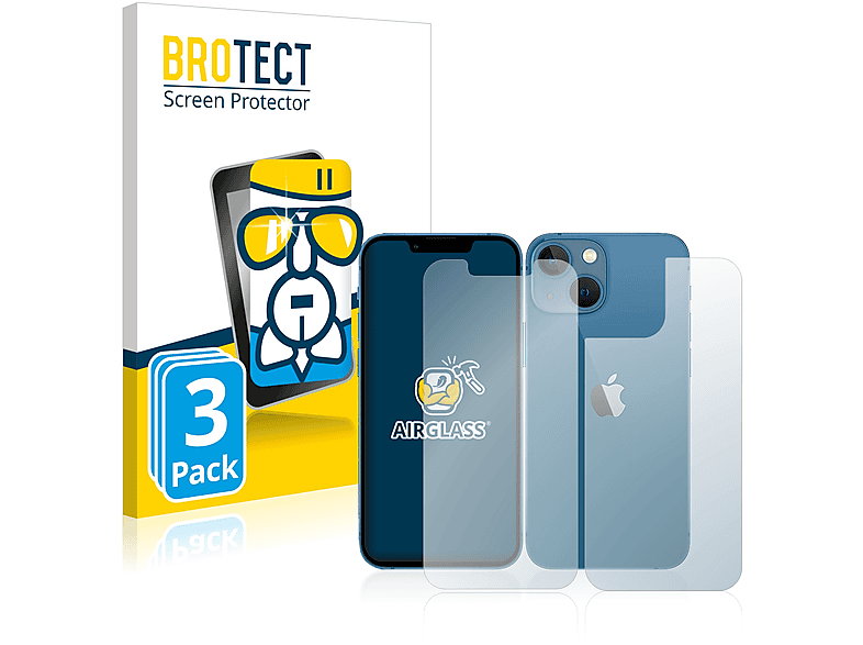 BROTECT 3x Airglass klare Schutzfolie(für Apple iPhone 13 mini)