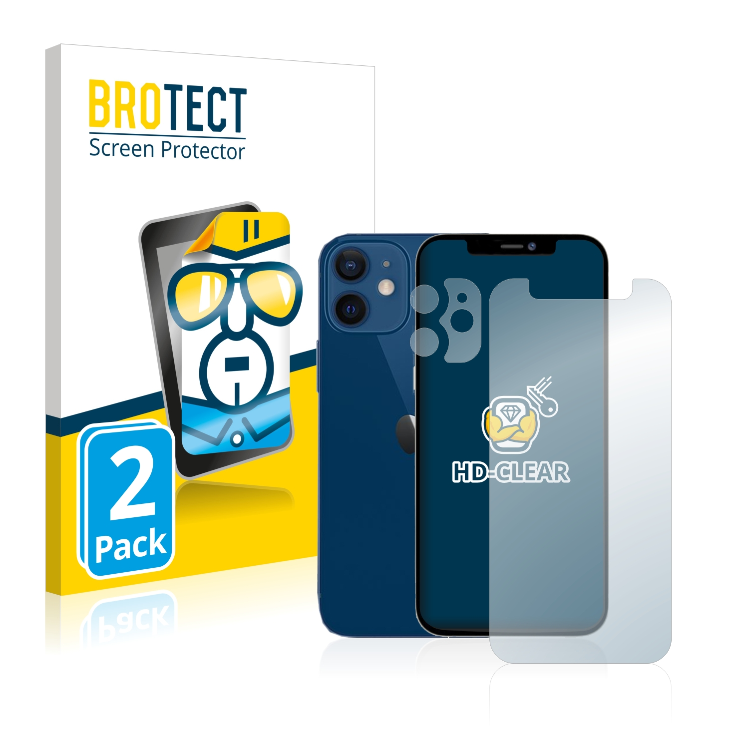 2x BROTECT iPhone Apple Schutzfolie(für 12 mini) klare