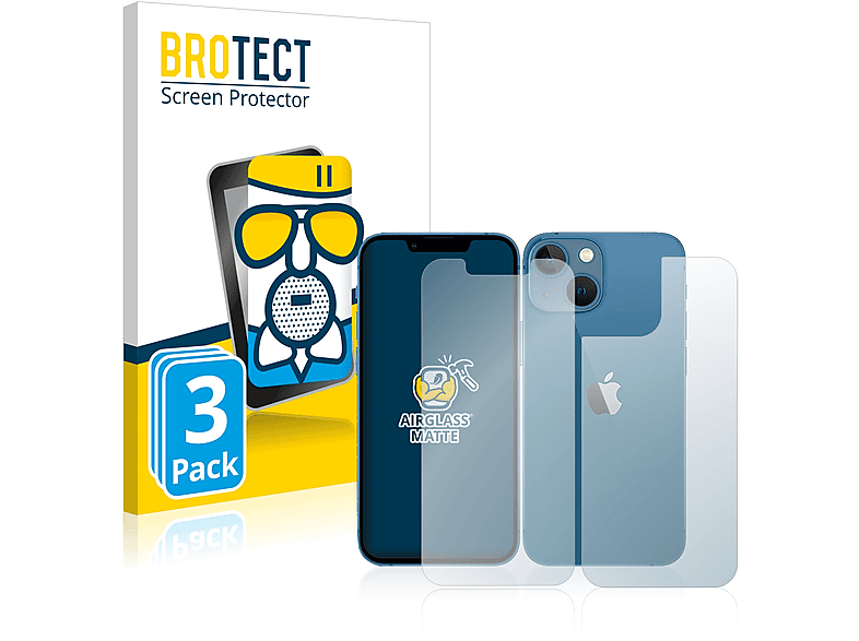 BROTECT 3x Airglass matte Schutzfolie(für Apple iPhone 13 mini)