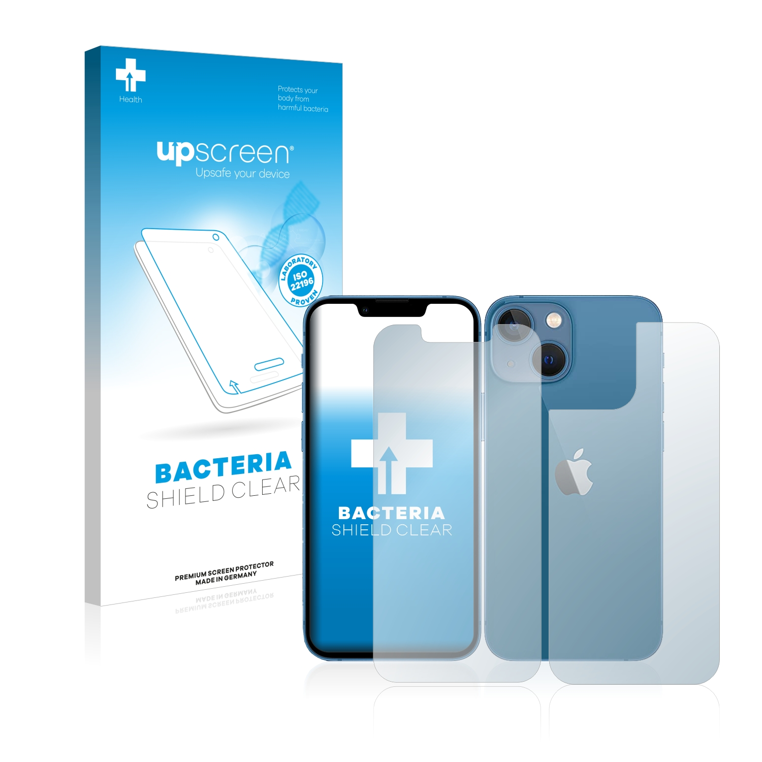 UPSCREEN antibakteriell klare Schutzfolie(für Apple iPhone 13 mini)