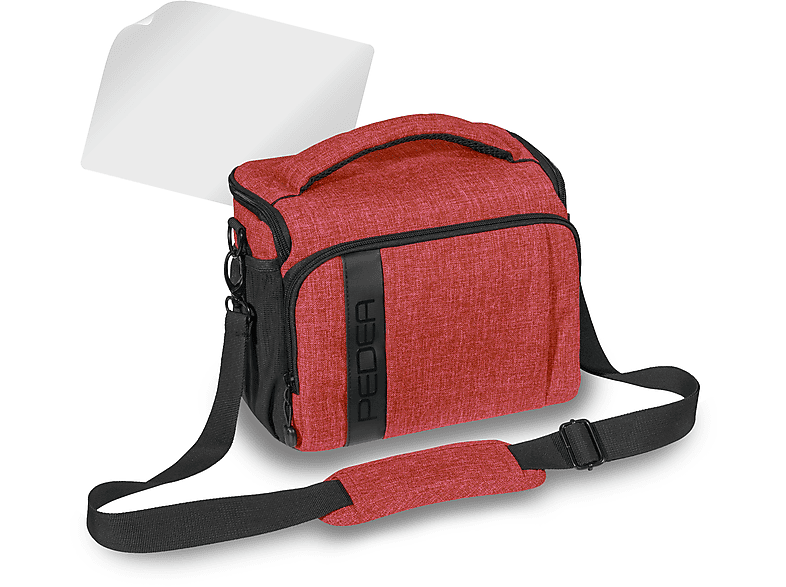 Kamertasche, Rot Gr. XL Displayschutzfolie Kameratasche mit \