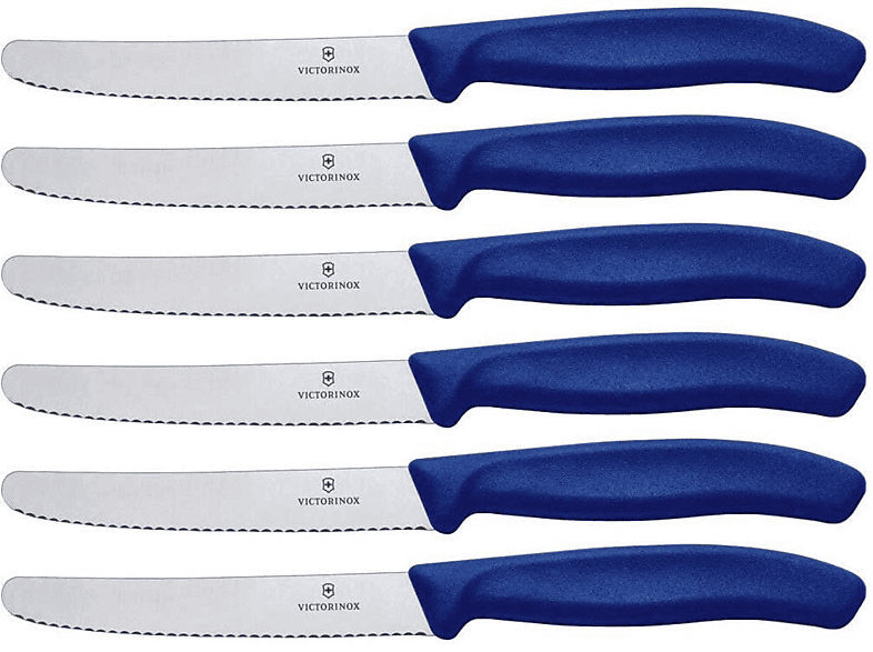 Küchenmesser, Stück Swiss 6 VICTORINOX Classic Tafelmesser, Blau Tomatenmesser