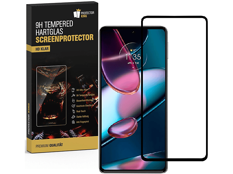 PROTECTORKING 6x FULL COVER 9H Hartglas Schutzglas HD KLAR Displayschutzfolie(für Motorola Edge 30 Motorola Edge 30)