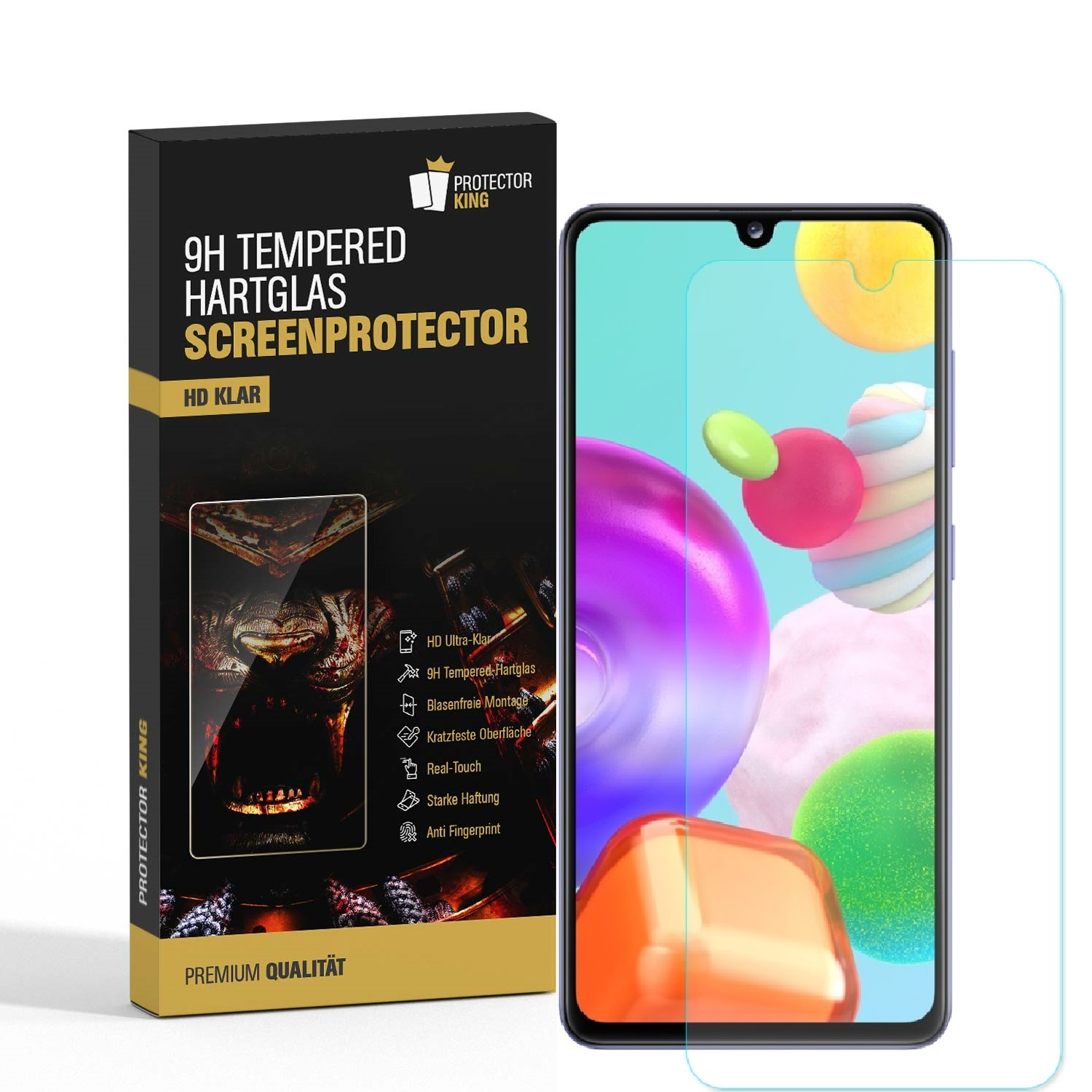 PROTECTORKING 3x 9H Hartglas Schutzglas Displayschutzfolie(für HD A41) Samsung Galaxy KLAR