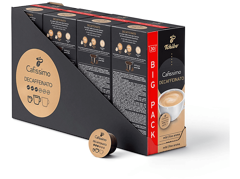 TCHIBO CAFISSIMO Caffè Crema entkoffeiniert, 120 Stück (mild mit feinem Aroma) Kaffeekapseln (Tchibo Cafissimo Kapselsystem)