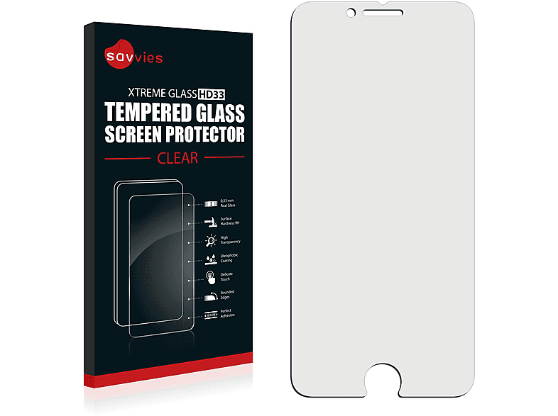 SAVVIES 9H klares Schutzglas(für Apple iPhone 6S) | Displayschutzfolien & Gläser