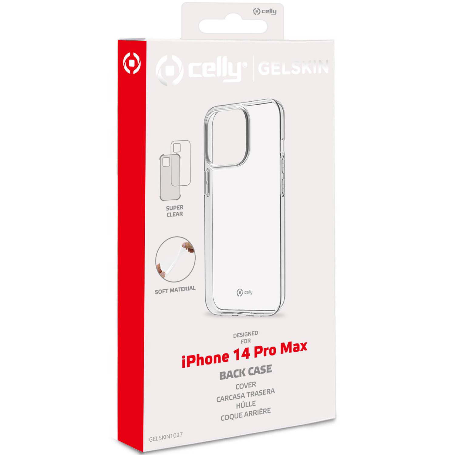 CELLY Gelskin Custodia per cellulare per Apple iPhone 14 Pro Max, Trasparente