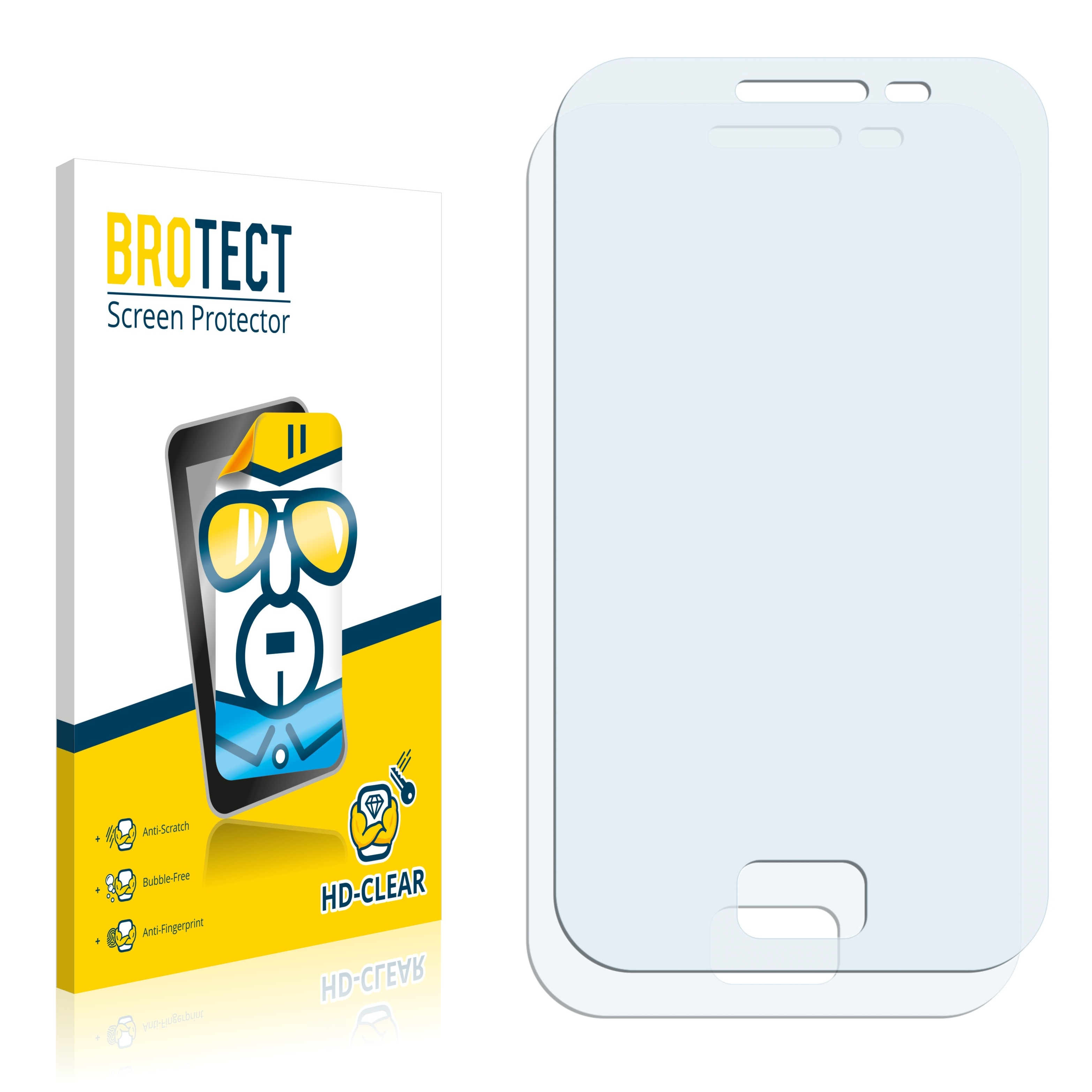 BROTECT Plus klare Galaxy Samsung Ace S7500) 2x Schutzfolie(für